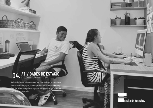 Equipe do Estúdio Fresta Arquitetura em trabalho no escritório